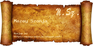 Mezey Szonja névjegykártya
